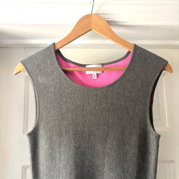 Milly High Low Fit & Flare Gray Pink Knit Dress Sleeveless Size Small - Picture 3 of 12